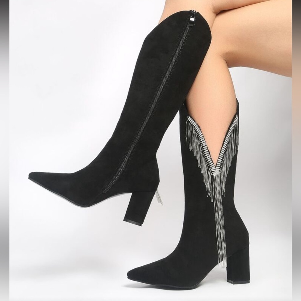 Rhinestone Fringe Cowgirl Boots